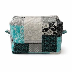 Patchwork Toiletry Bag, Quilted Makeup Bag, Travel Cosmetic Organizer